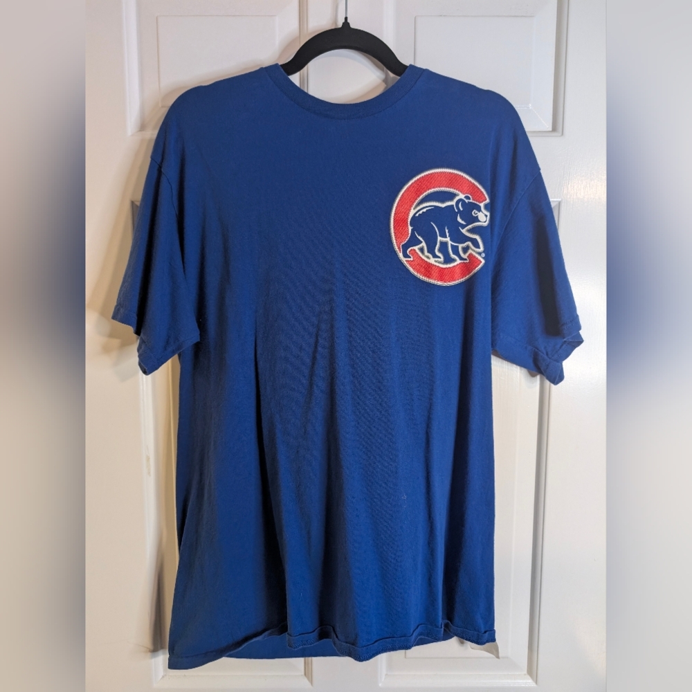 Majestic Chicago Cubs Kris Bryant #17 Blue T-Shirt Men’s Large MLB Baseball